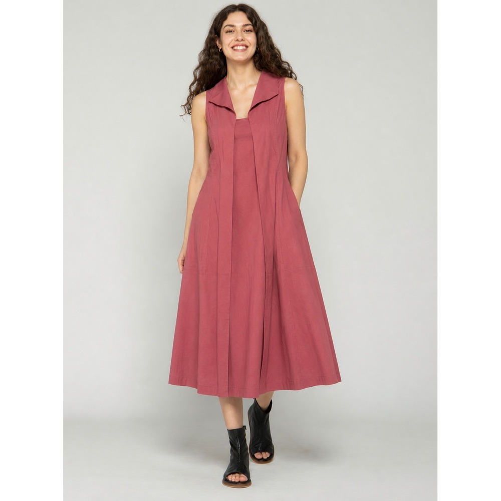LUUKAA Sculptural Vest Meets Dress Size US 10 Dry Rose Lagenlook Avant Garde‎